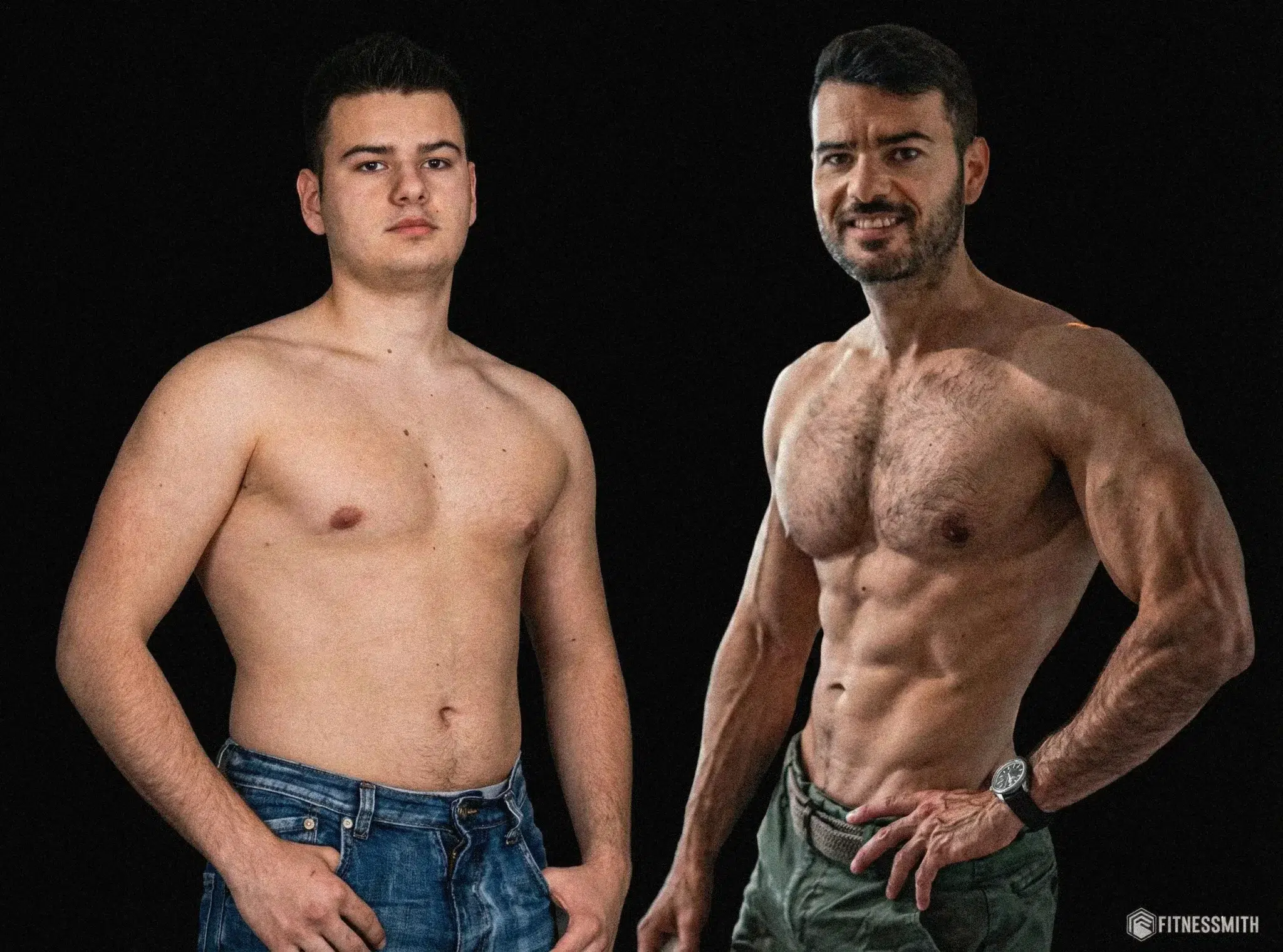 Transformation physique avant après en musculation naturelle – programme sèche Fitnessmith