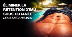 Rétention d'eau sous-cutanée musculation : abdominaux visibles sur homme allongé au soleil